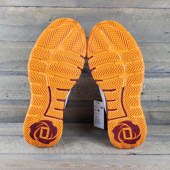 adidas Son of Chi Men's Bounce Basketball Athletic Shoes White Orange Maroon - Picture 6 of 12